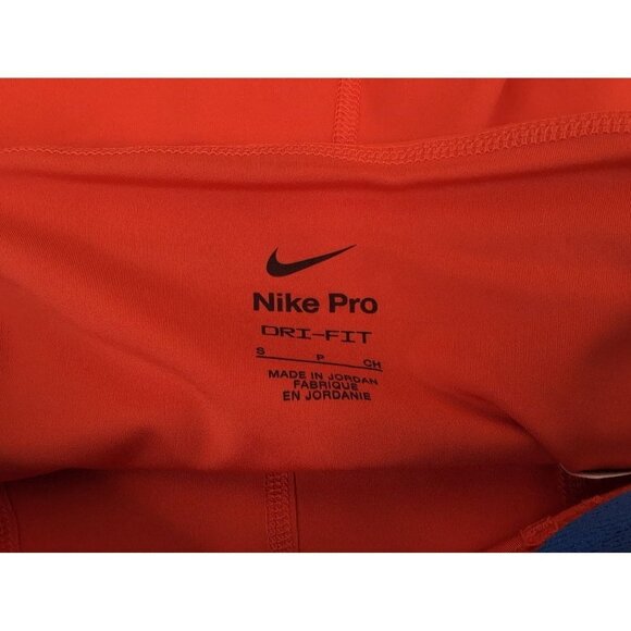 Nike Pro Training Shorts‎ Womens Small Orange Red Blue 3" High Rise Tight Fit - Picture 7 of 10